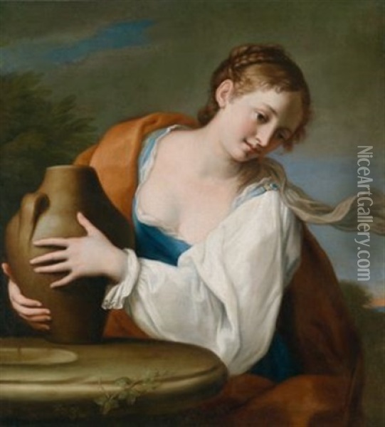Rebecca Am Brunnen Oil Painting - Giovanni Domenico Cerrini
