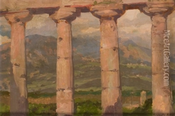 Corfu Oil Painting - Jose Garnelo Y Alda