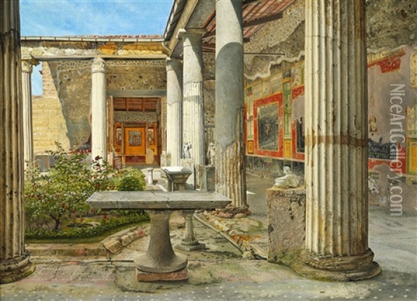 Casa Dei Vettii Oil Painting - Josef Theodor Hansen