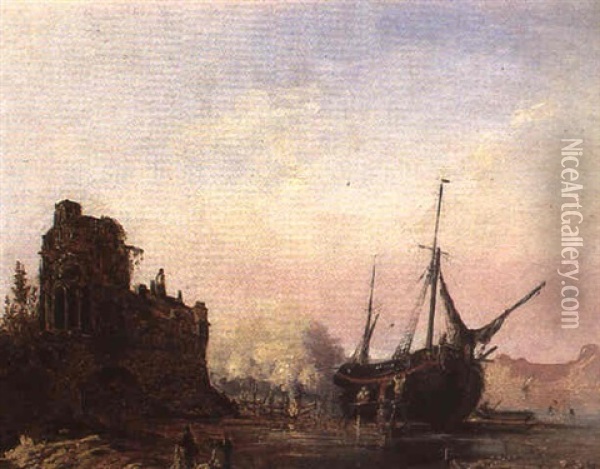 Marine Hollandaise Oil Painting - Mauritz Frederick Hendrick de Haas