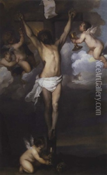 Crucifixion Oil Painting - Abraham Van Dyck