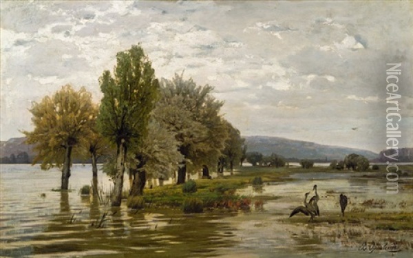 Flusslandschaft Oil Painting - Vladimir Donatovitch Orlovsky