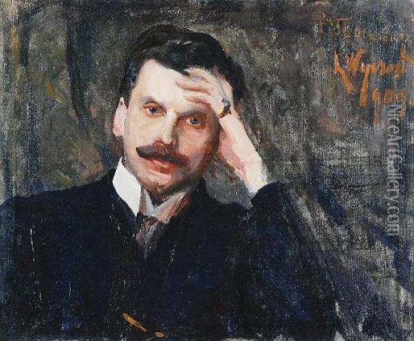 Portret Tadeusza Boya-zelenskiego Oil Painting - Leon Wyczolkowski