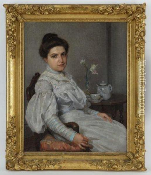 Portrait De Femme Oil Painting - Leon Gaud