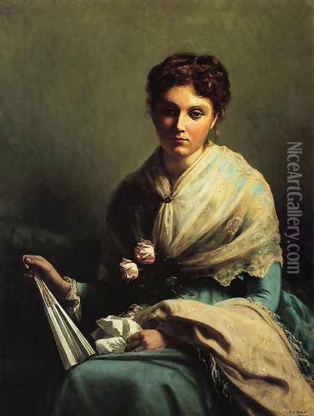 Portrait of Miss Helen Leslie Myers (Mrs. William Allen) Oil Painting - George Hetzel