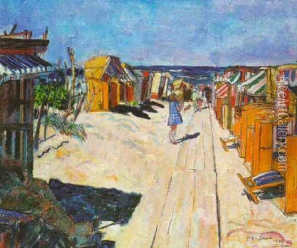 Am Strand (graal An Der Ostsee) Oil Painting - Erich Buettner