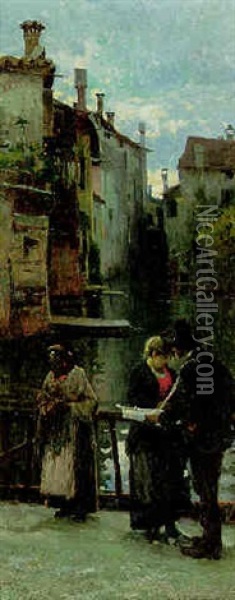 Il Venditore Ambulante Oil Painting - Angelo dall' Oca Bianca