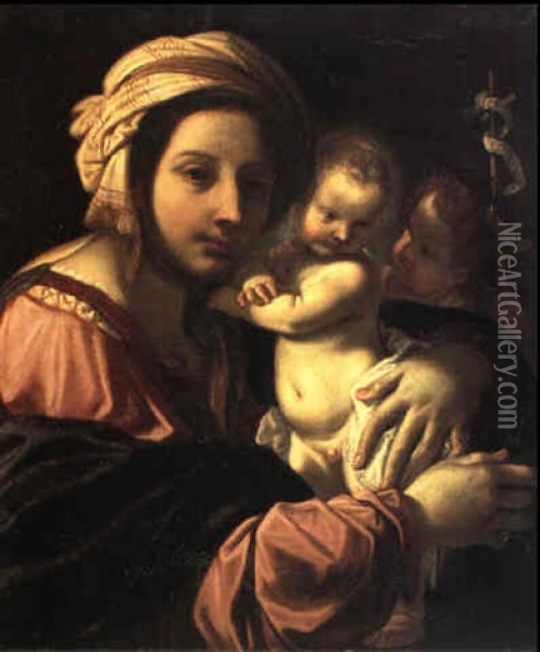 Madonna Col Bambino E San Giovannino Oil Painting - Domenico Maria Canuti