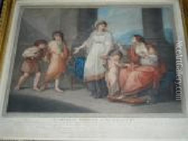 Cornelia Mother Of The Gracchi Oil Painting - Francesco Bartolozzi