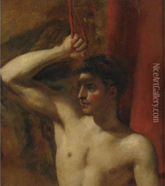 Study Of A Youth Oil Painting - William Etty