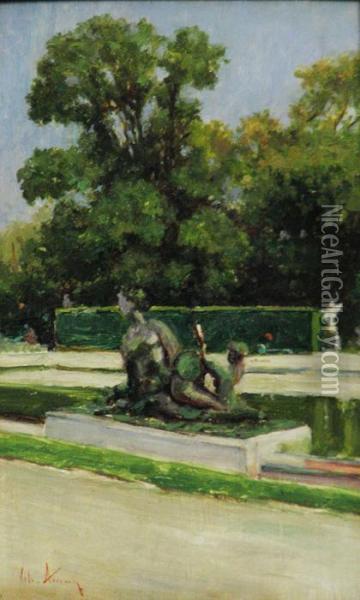 Jardin Du Luxemburg Oil Painting - Theodor Aman