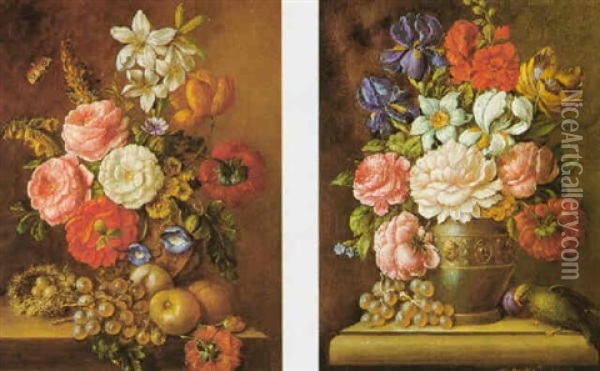 Bodegon De Flores Oil Painting - F. V. Knapp