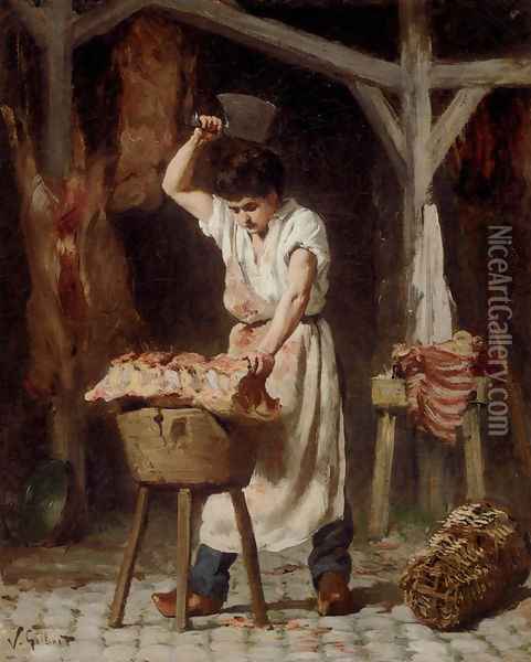 Le jeune boucher Oil Painting - Victor-Gabriel Gilbert