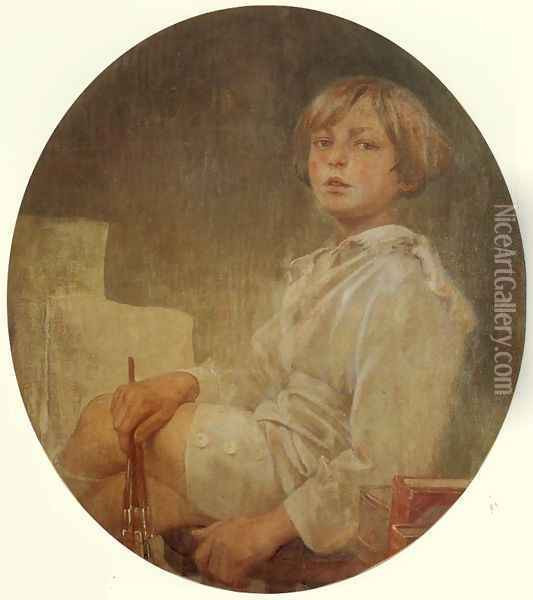 Portrait of Jiri, 1925 Oil Painting - Alphonse Maria Mucha