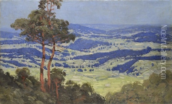 A View Of The Landscape Oil Painting - Antonin Augusta