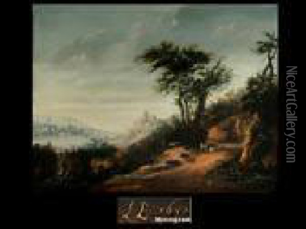 Landschaft Mit Wasserfall Oil Painting - Leonaert Bramer