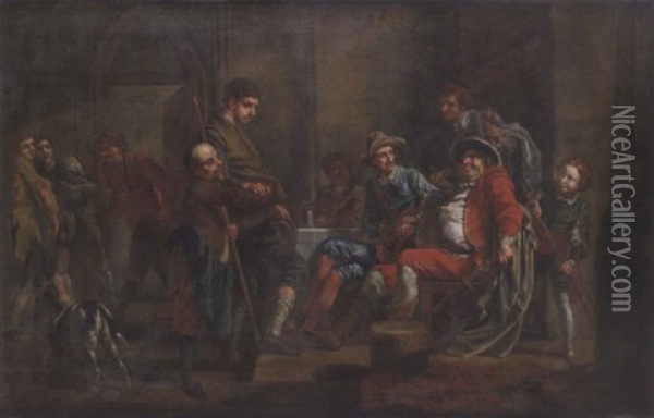 Falstaff Reviewing Recruits Oil Painting - Francis Hayman