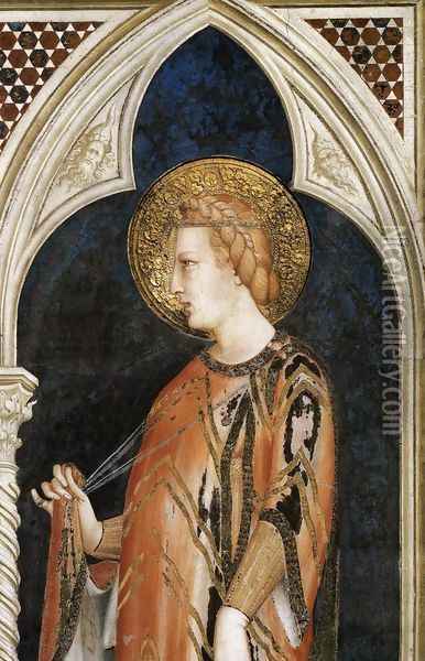 St Elizabeth of Hungary (detail) 1317 Oil Painting - Louis de Silvestre