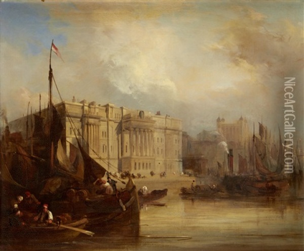 The Custom House, London Oil Painting - James Duffield Harding