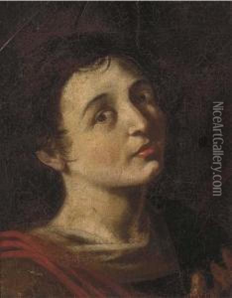 Head Of A Saint Oil Painting - Bartolomeo Manfredi