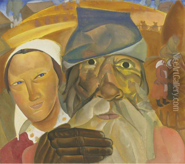 Faces Of Russia Oil Painting - Dmitrievich Grigor'Ev Boris