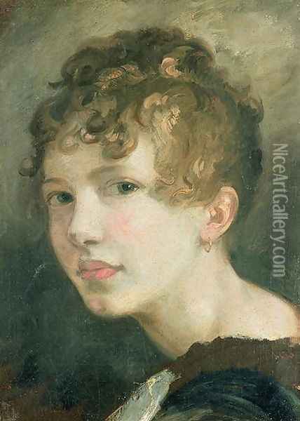 Portrait of Miss H.M. de Cardonnel Lawson Oil Painting - Thomas Barker of Bath