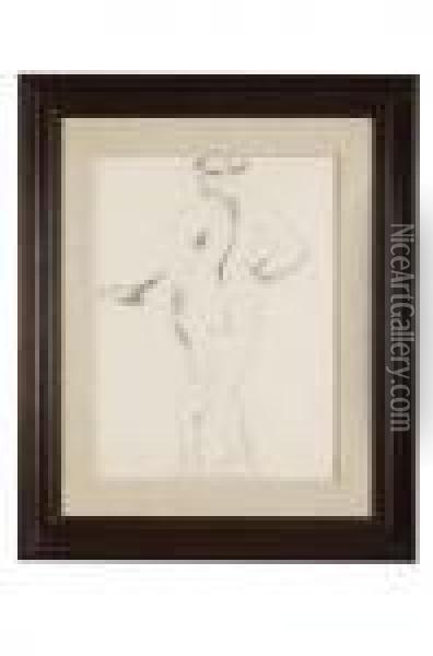 Standing Female Nude Oil Painting - Henri Gaudier-Brzeska