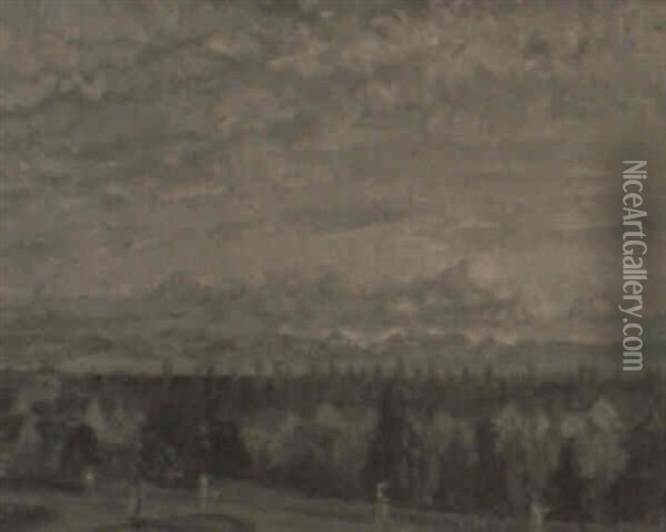 Distant Alpine Panorama Oil Painting - William Samuel Horton