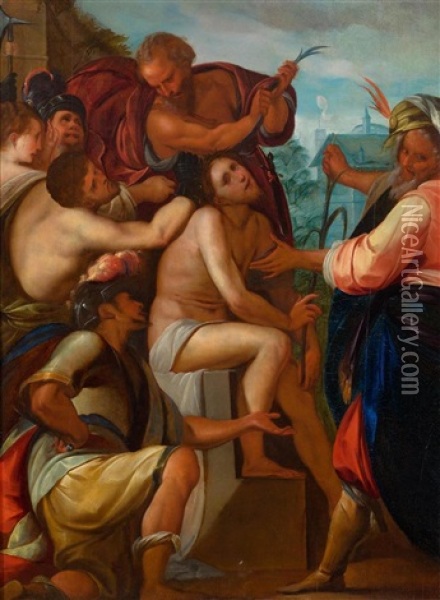 Verspottung Christi Oil Painting - Giulio Cesare Procaccini