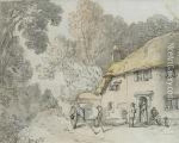 A Village Inn Oil Painting - Thomas Rowlandson