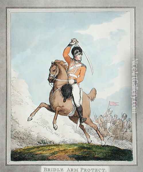Bridle Arm Protect, from Hungarian and Highland Broadsword, published 1798 Oil Painting - Thomas Rowlandson