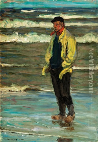 On The Beach Oil Painting - Carlos Grethe