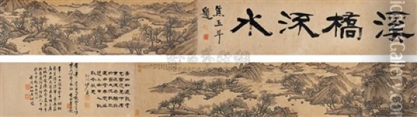 Bridge And Flowing Water Oil Painting -  Wu Hong