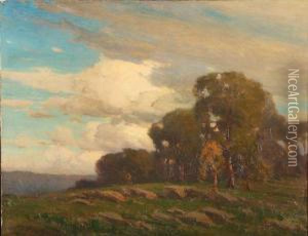 Landscape With Grassy Clearing Near Forest Oil Painting - Frank Charles Peyraud