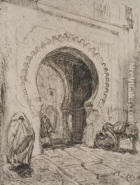 Gateway To Tangiers Oil Painting - Henry Ossawa Tanner