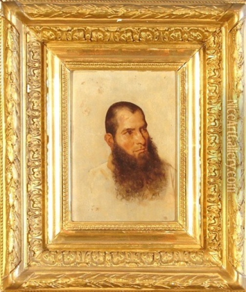 Head If A Bearded Man Oil Painting - Ernest Meissonier