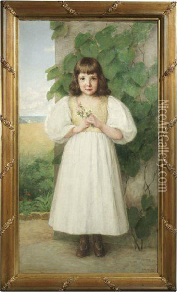 Bildnis Margarete Kroner Oil Painting - Wilhelm Auberlen