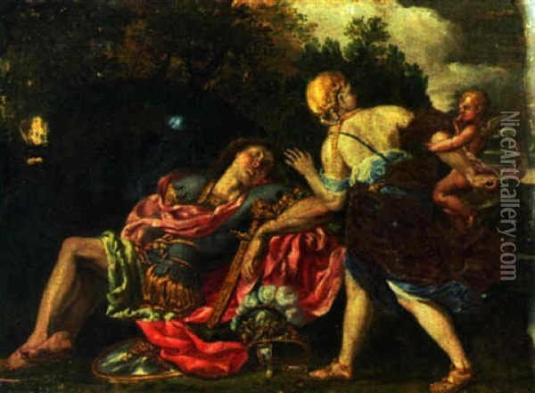 Tancred And Ermenia Oil Painting - Ludovico Gimignani