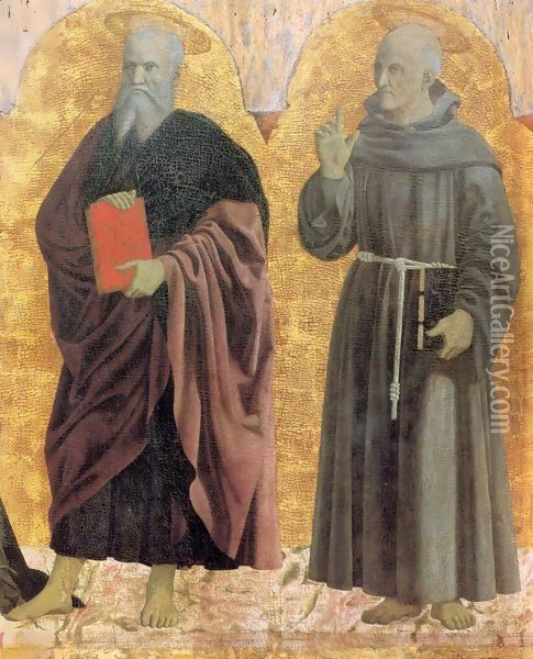 Polyptych of the Misericordia Sts Andrew and Bernardino Oil Painting - Piero della Francesca