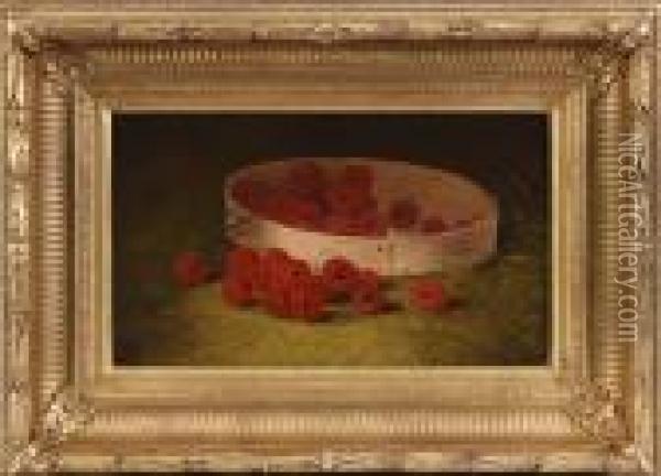 Raspberry Still Life Oil Painting - William Mason Brown