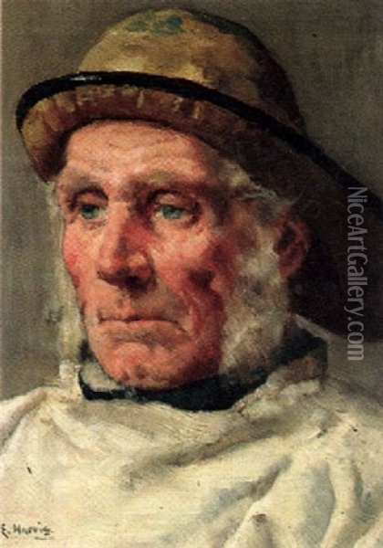 Portrait Of A Fisherman Oil Painting - Edwin Harris