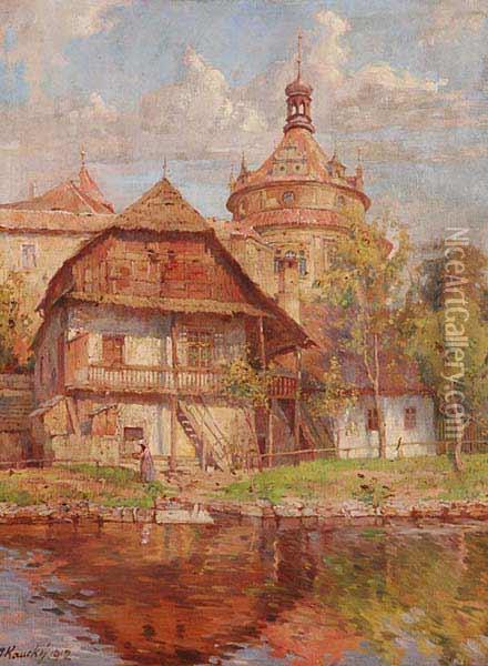 Jindoichuv Hradec Oil Painting - Jioi Kaucky