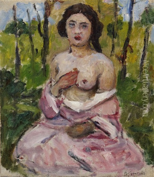 Female Portrait Oil Painting - Vasili Ivanovich Surikov