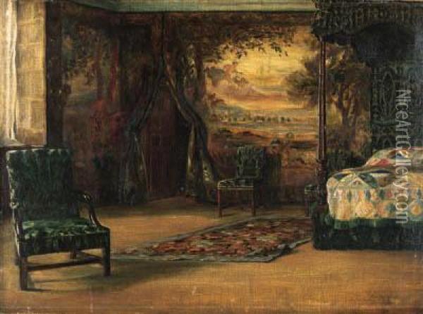 Mary Queen Of Scots' Bedroom, Holyrood Palace Oil Painting - Duncan Mackellar