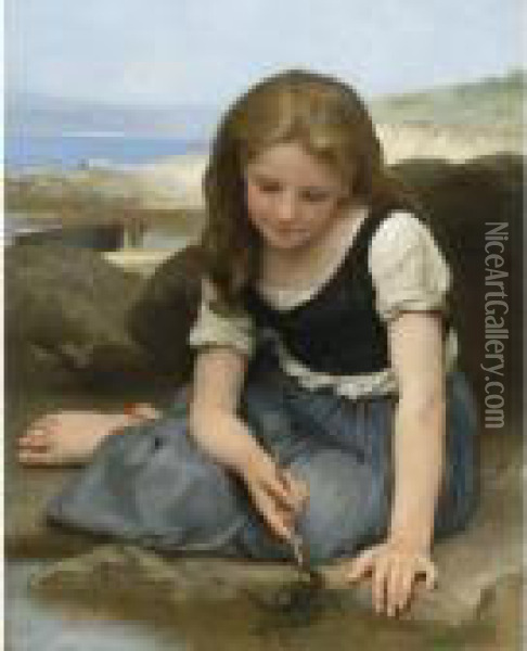 Le Crabe Oil Painting - William-Adolphe Bouguereau