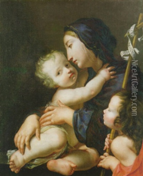 Die Madonna Mit Dem Christuskind Und Dem Johannesknaben Oil Painting - Cesare Dandini