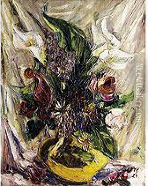 Blumen In Einer Vase Oil Painting - Johanna H. Merre
