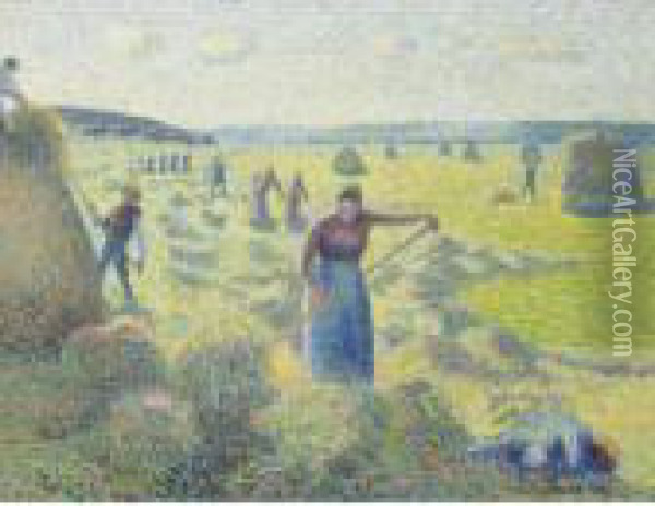 La Recolte Des Foins, Eragny Oil Painting - Camille Pissarro