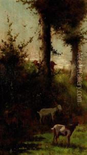 Paisaje Con Cabras En Pontoise Oil Painting - Emilio Sanchez-Perrier