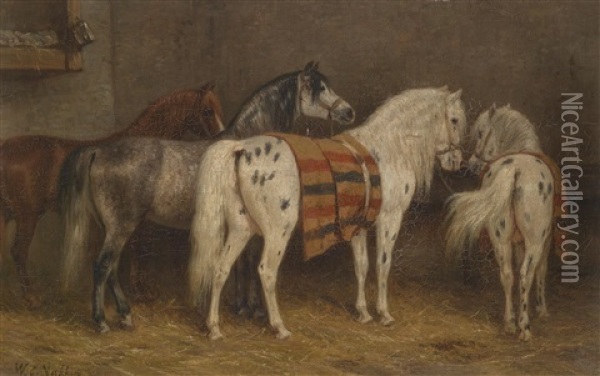 Pferde Im Stall Oil Painting - Willem Carel Nakken
